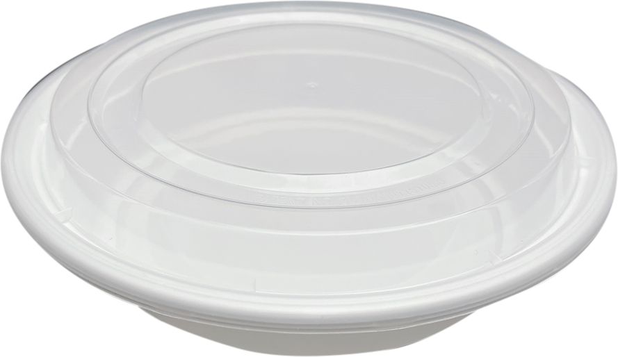 RitePak - 7" White Round Microwavable Container Combo, 150/cs - MC0724W