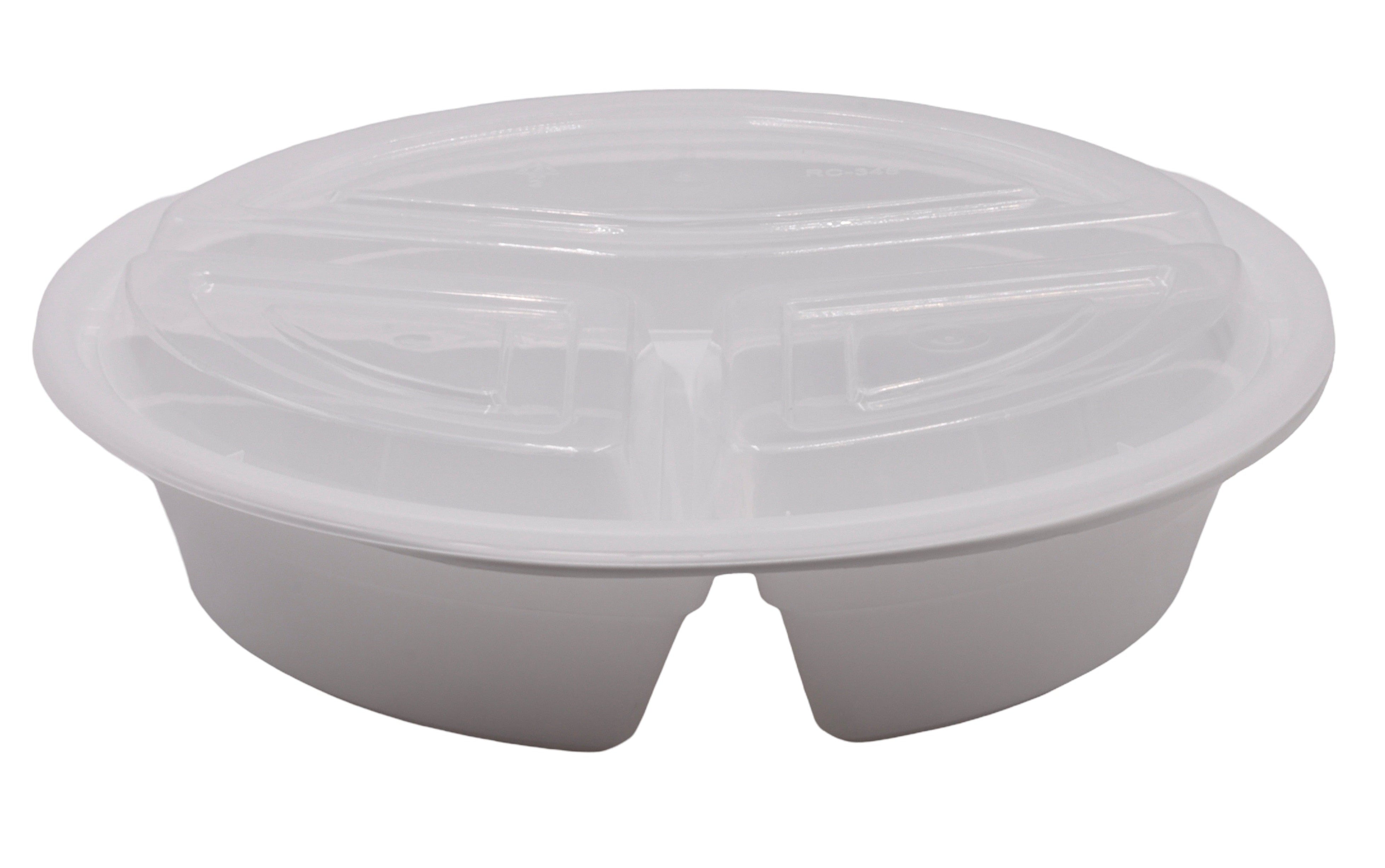 RitePak - 9" 3 Comp Round Container Combo, 150/Cs - RC-348W