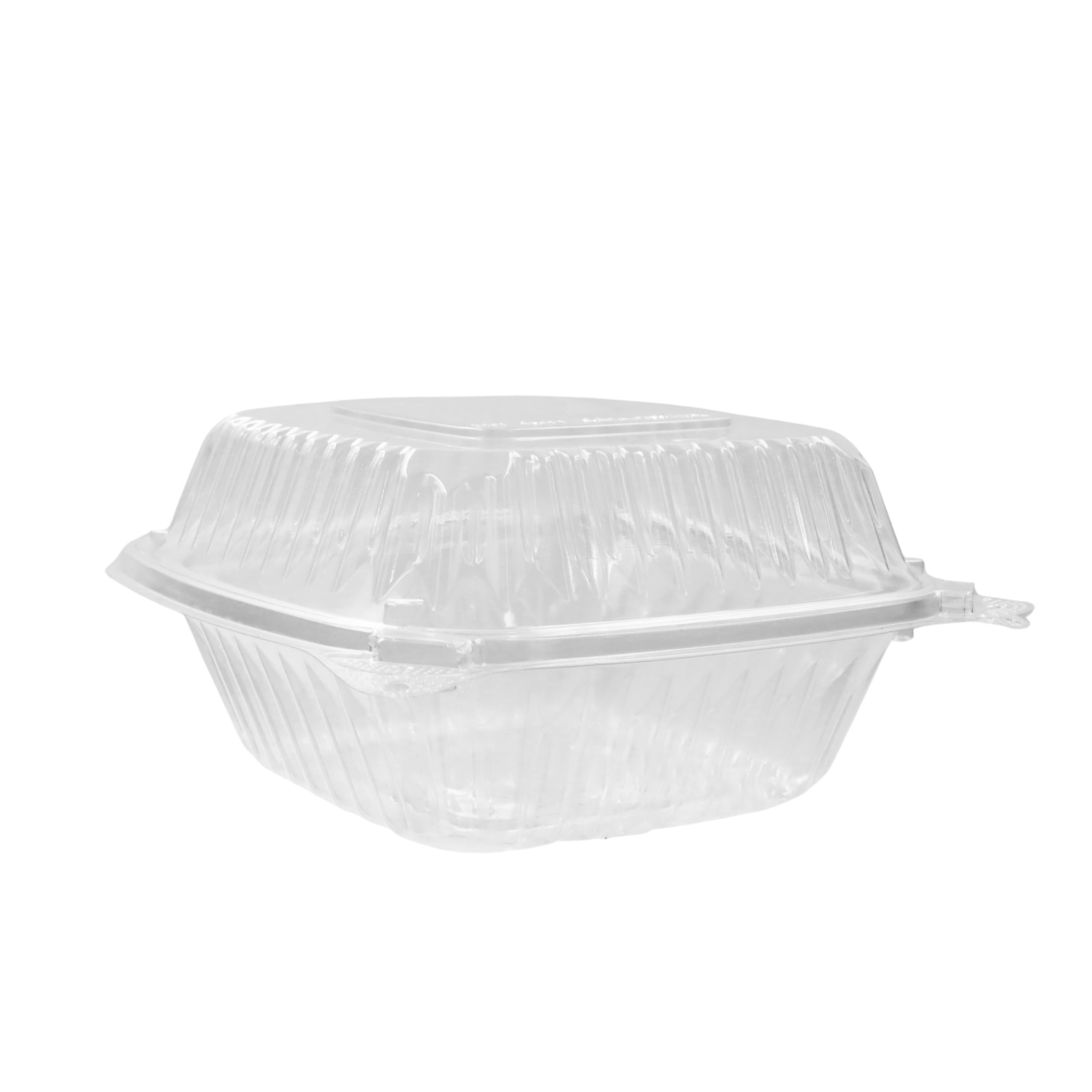 RitePak - 6" x 6" PET Hinged Rectangular Containers Clear, 500/Cs - PE601