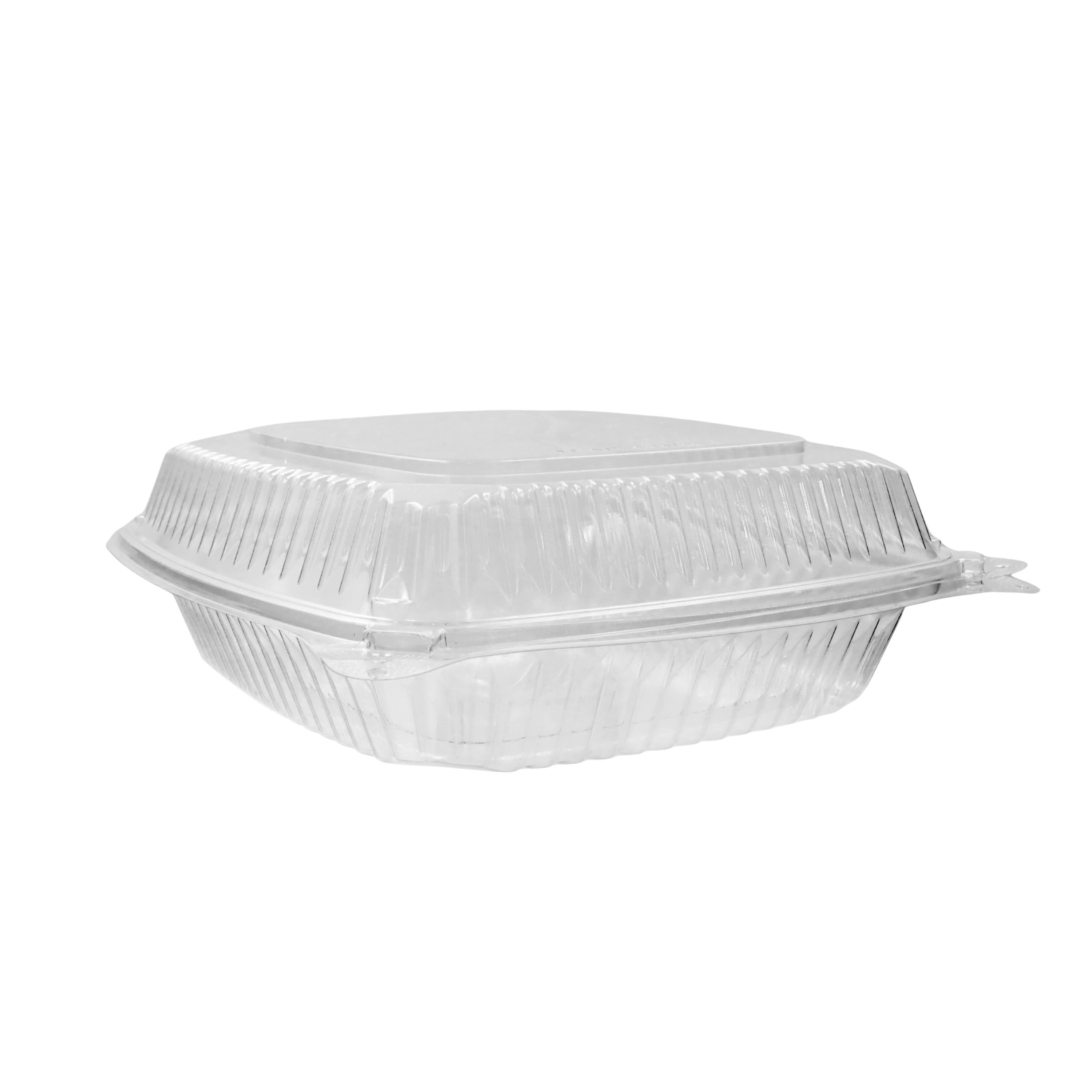 RitePak - 8" x 8" PET Hinged Rectangular Containers Clear, 200/Cs - PE801