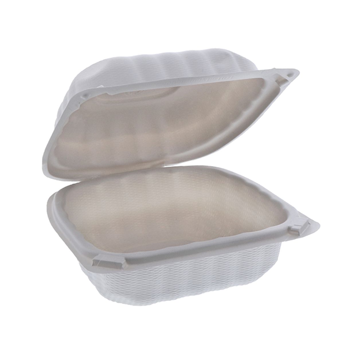 RitePak - 6" x 6" White MFPP Hinged Sandwich Container, 400Pcs/Cs 75Cs/Sk 5Cs/Tier - RPPH601