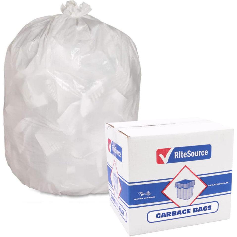 RiteSource - 20" x 22" White Regular Garbage Bags, 500/Cs, 75/sk - L2022RW