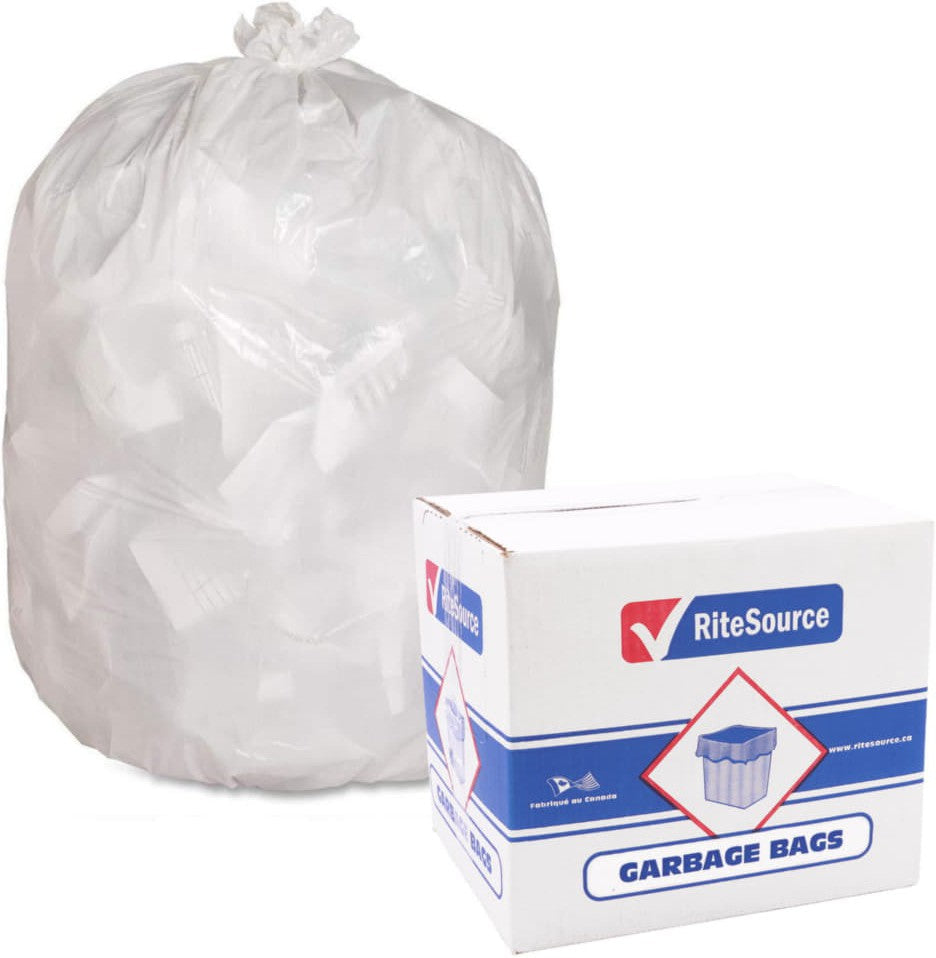 RiteSource - 24" x 22" Regular White Garbage Bags, 500/cs - 2422RW