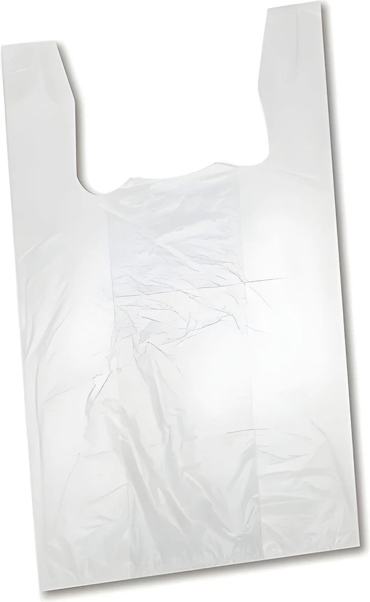 RiteSource - 11" x 6" x 21" S4 Low Density White Shopping Bag, 14lb/cs, 72cs/sk - RSTLD4W