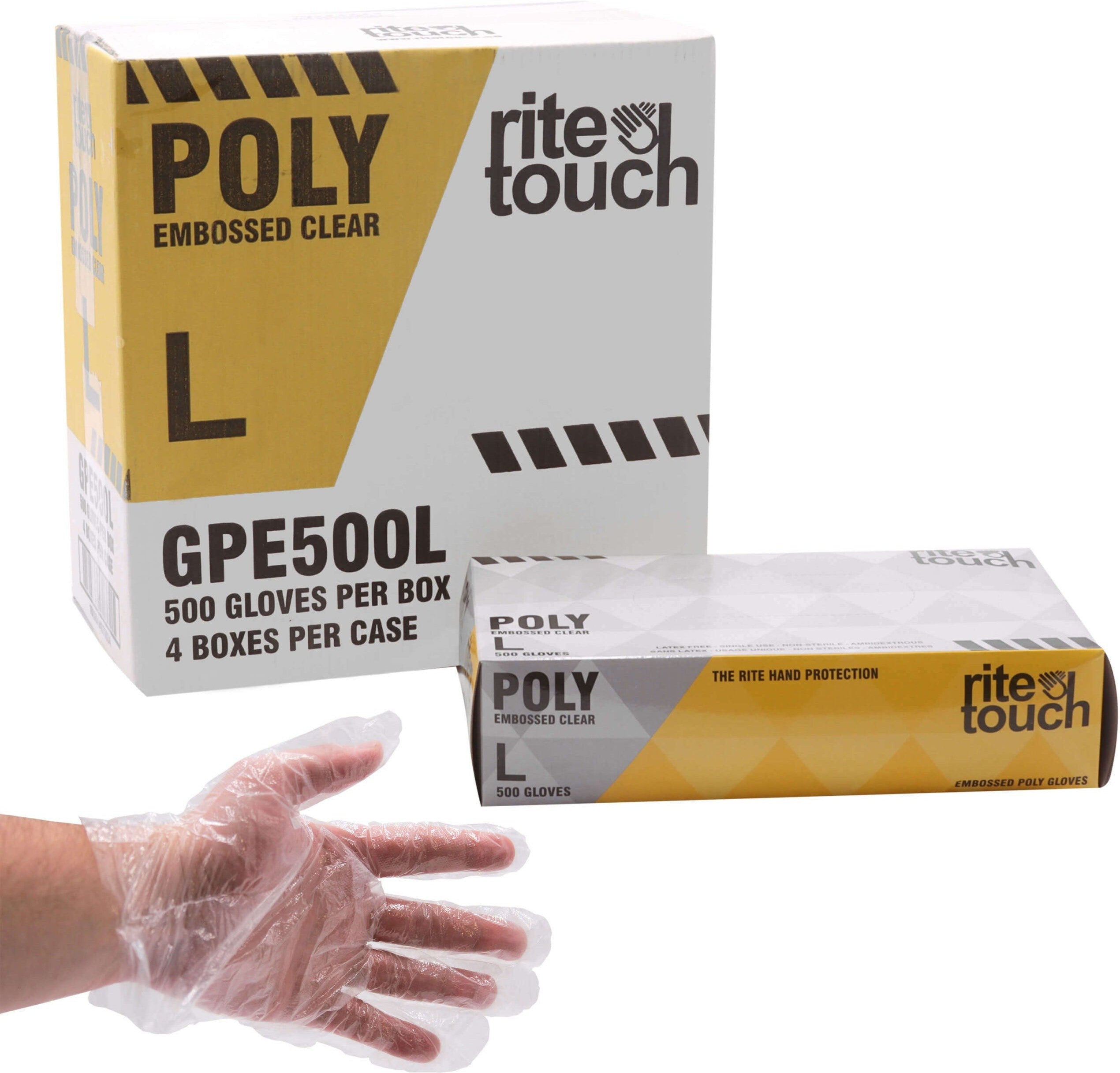 RiteTouch - Large Poly Gloves, 500/bx - GPE500L