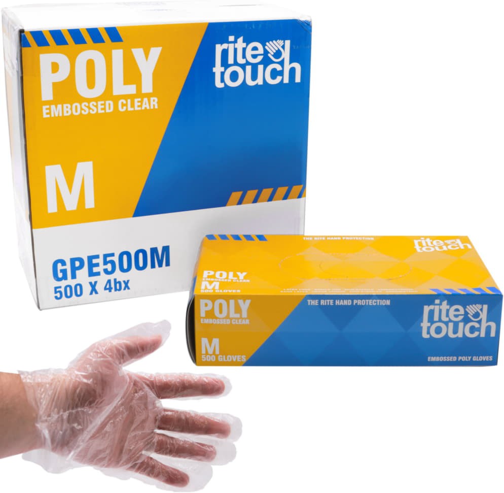 RiteTouch - Medium Poly Gloves, 500/bx - GPE500M