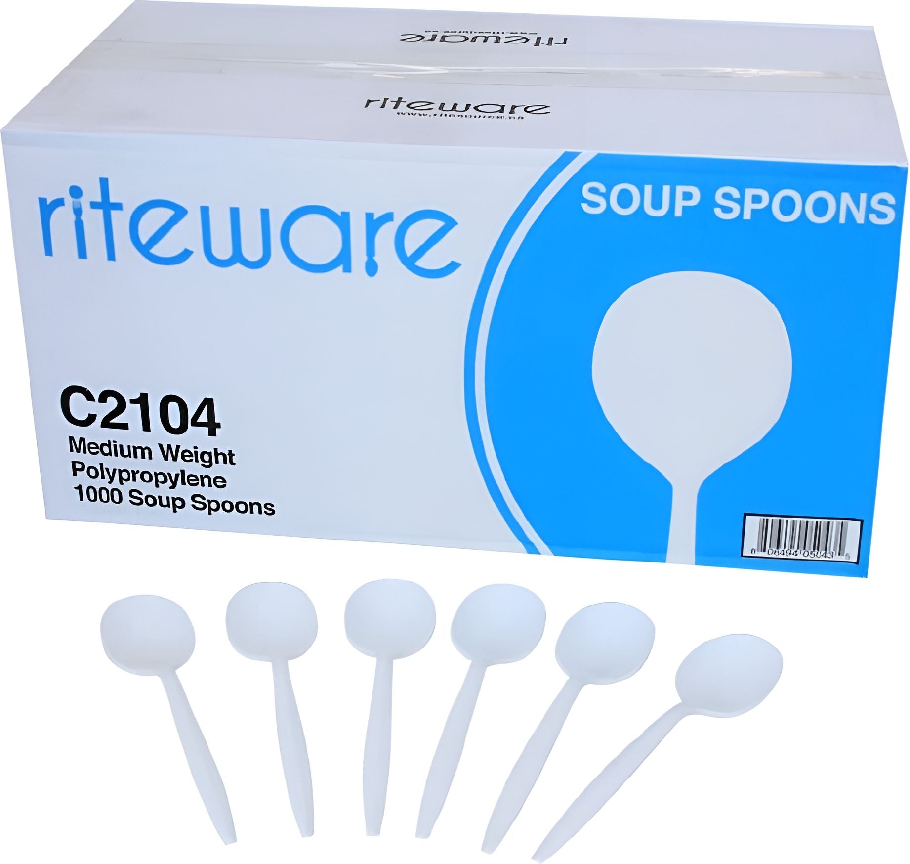 RiteWare - Medium White Soup Spoons Weight Cutlery, 1000/Cs - C2104