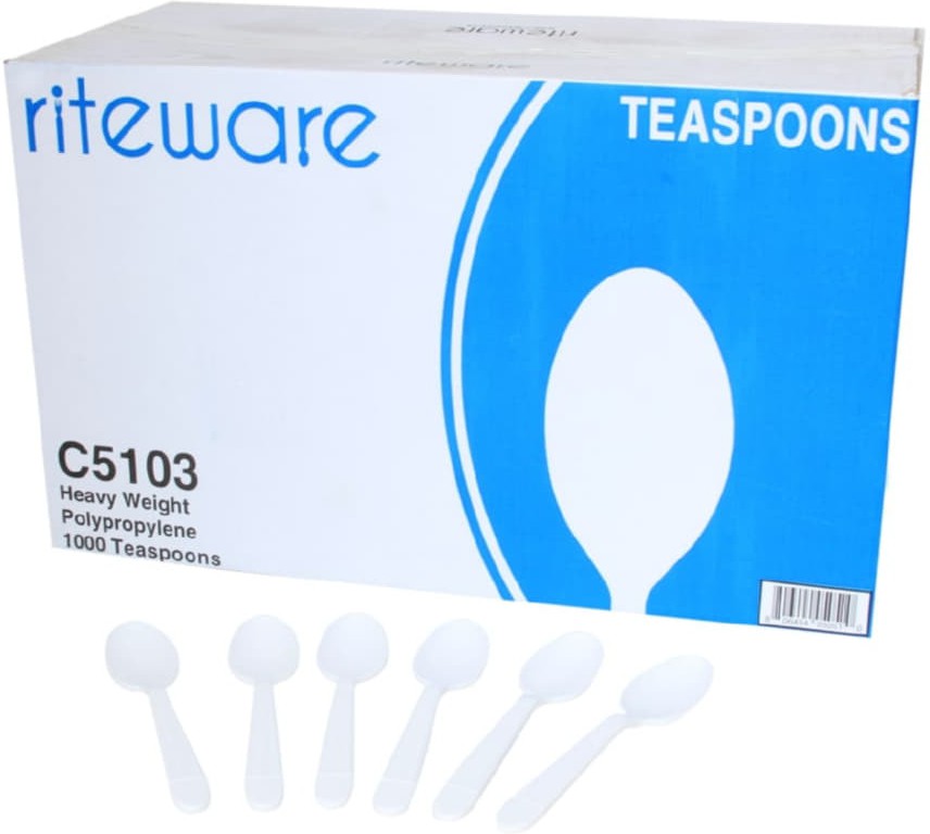 RiteWare - White Heavy Weight Teaspoon, 1000/cs - C5103