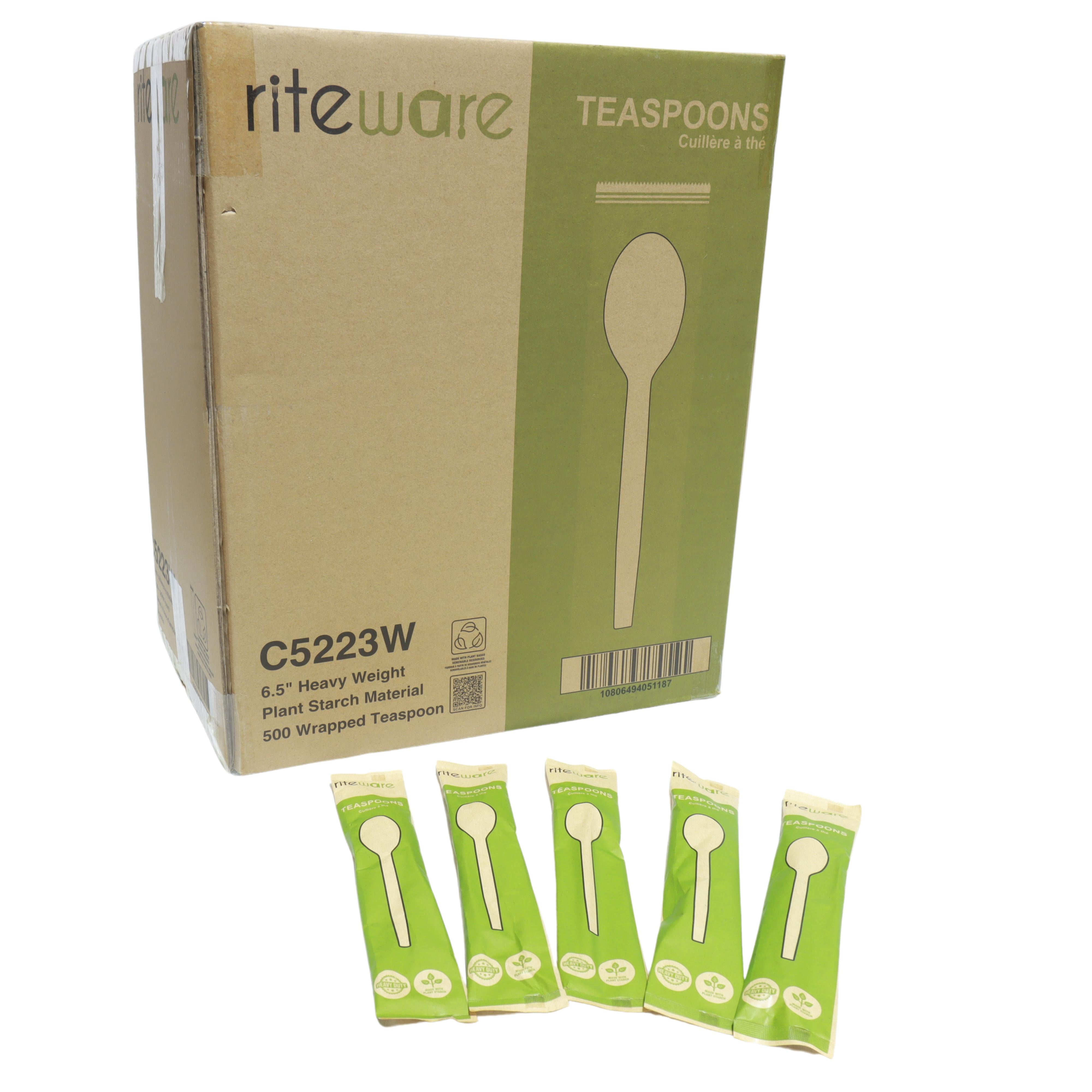 RiteWare - PSM 6.5" Heavy Weight Teaspoons - Wrapped, 500/cs - C5223W