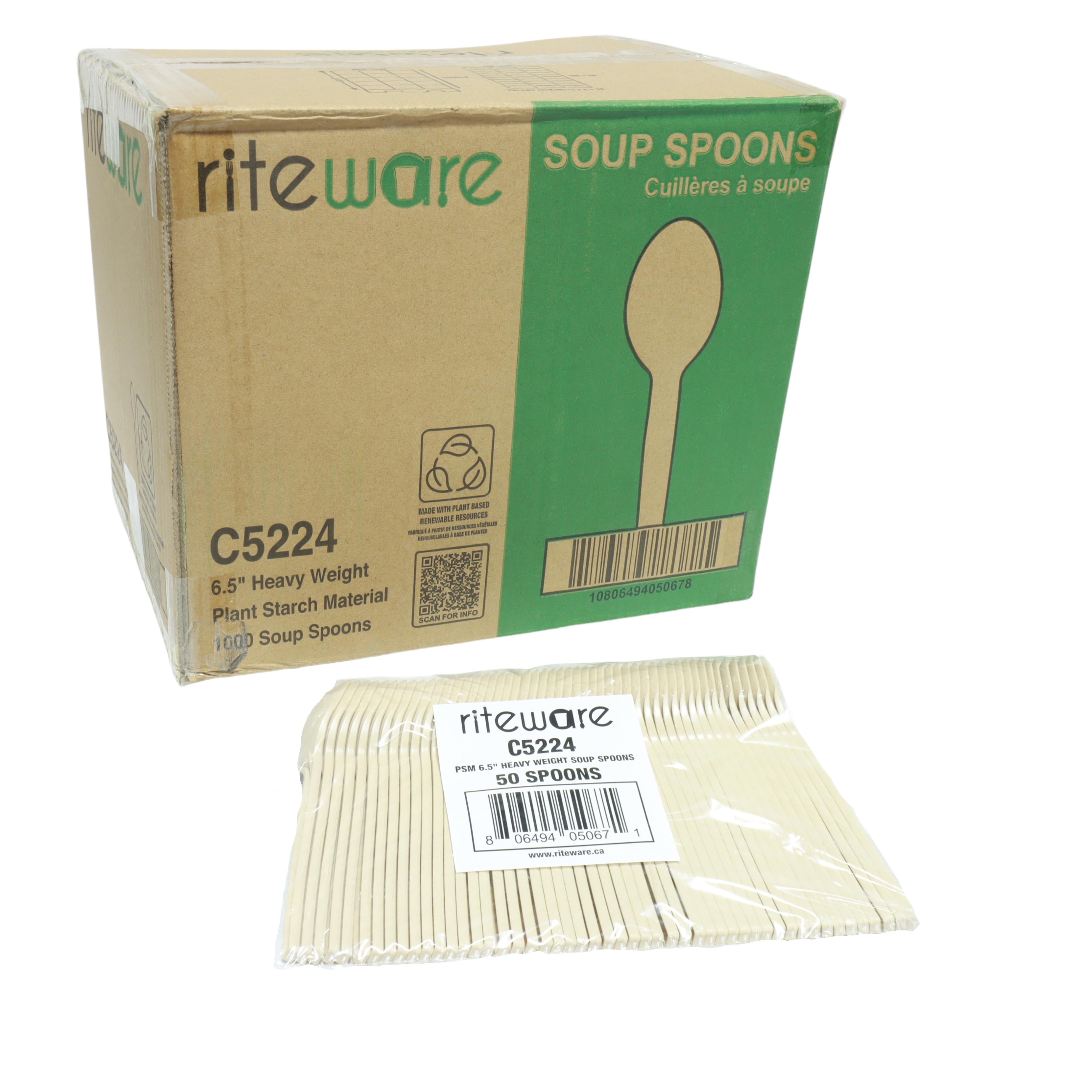 RiteWare - PSM 6.5" Heavy Weight Soup Spoons, 50/Bg, 20 Bg/Cs - C5224