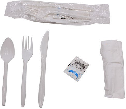 RiteWare - 6 PC Medium Weight White Cutlery Kit, 250/cs - RWCK2106S