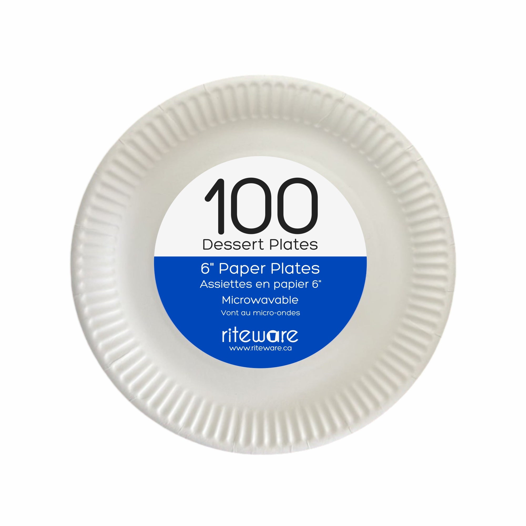 RiteWare - 6" Paper Round Plates, Pack of 100, 10 Packs/Cs - DP060