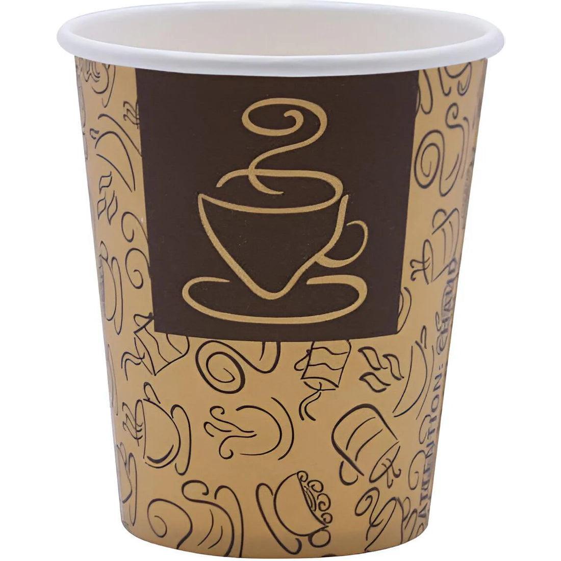 RiteWare - 8 Oz Sq Cafe Design Hot Cup, 1000/cs - HC08SCF