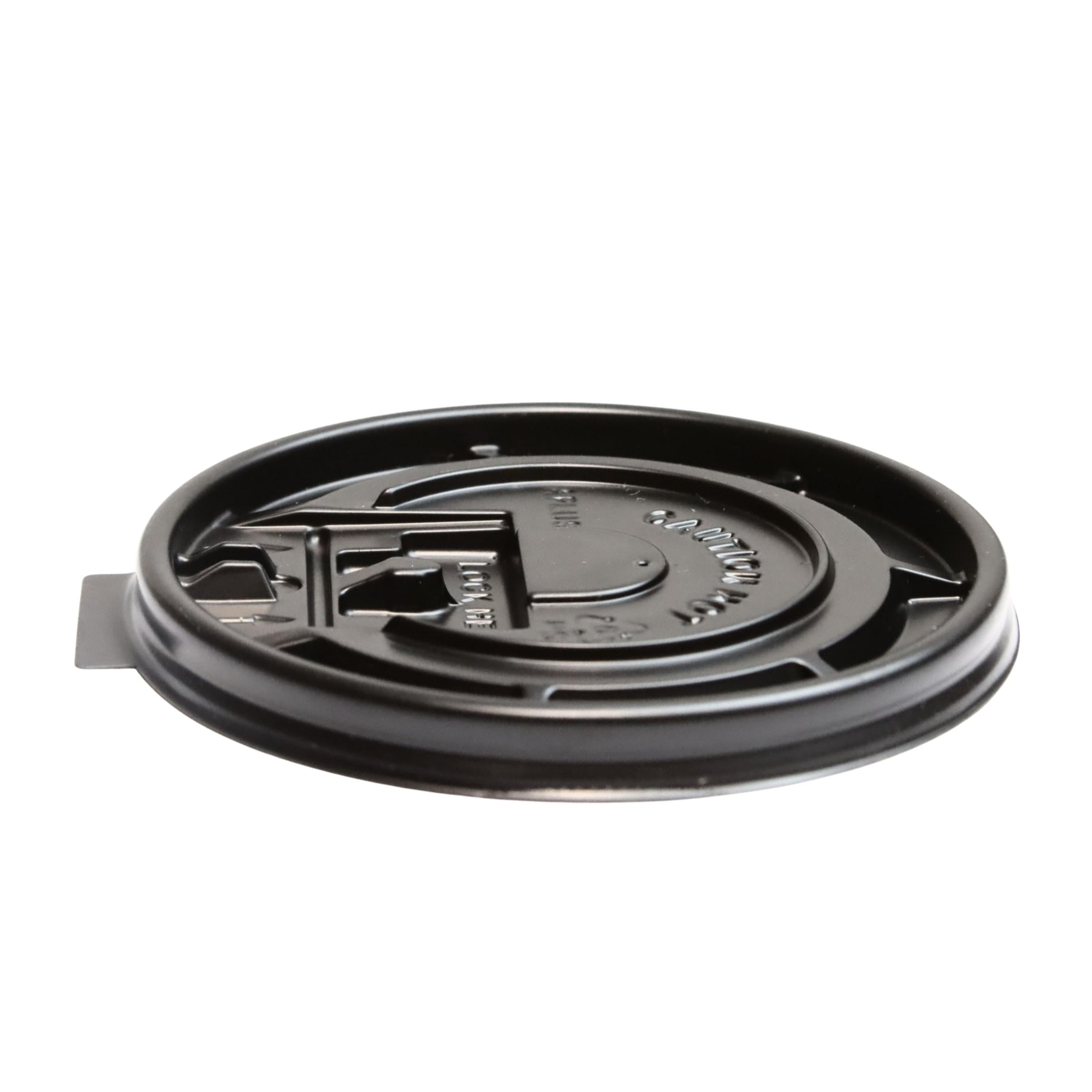 RiteWare - Flat Black Lid Fits 8 Oz Squat, 10 Oz-20 Oz Paper Hot Cups, 1000/Cs - HTL10B
