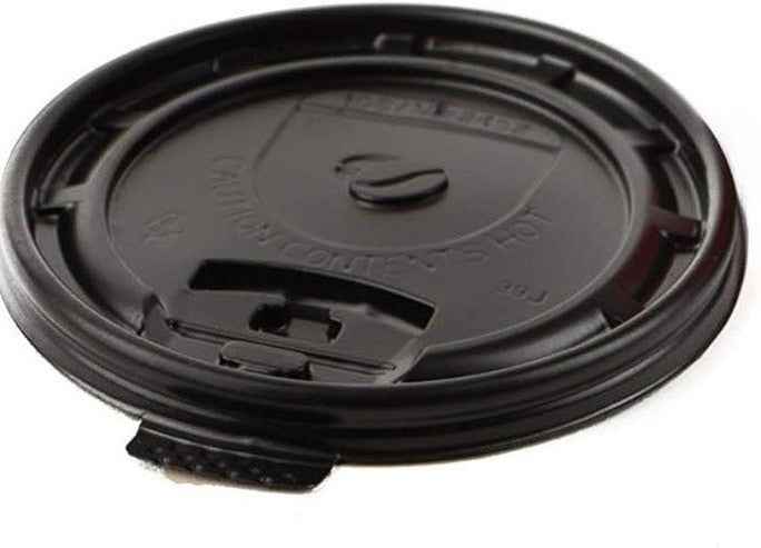 RiteWare - Flat Black Lid Fits 8 Oz Squat, 10 Oz-20 Oz Paper Hot Cups, 1000/Cs - HTL10B