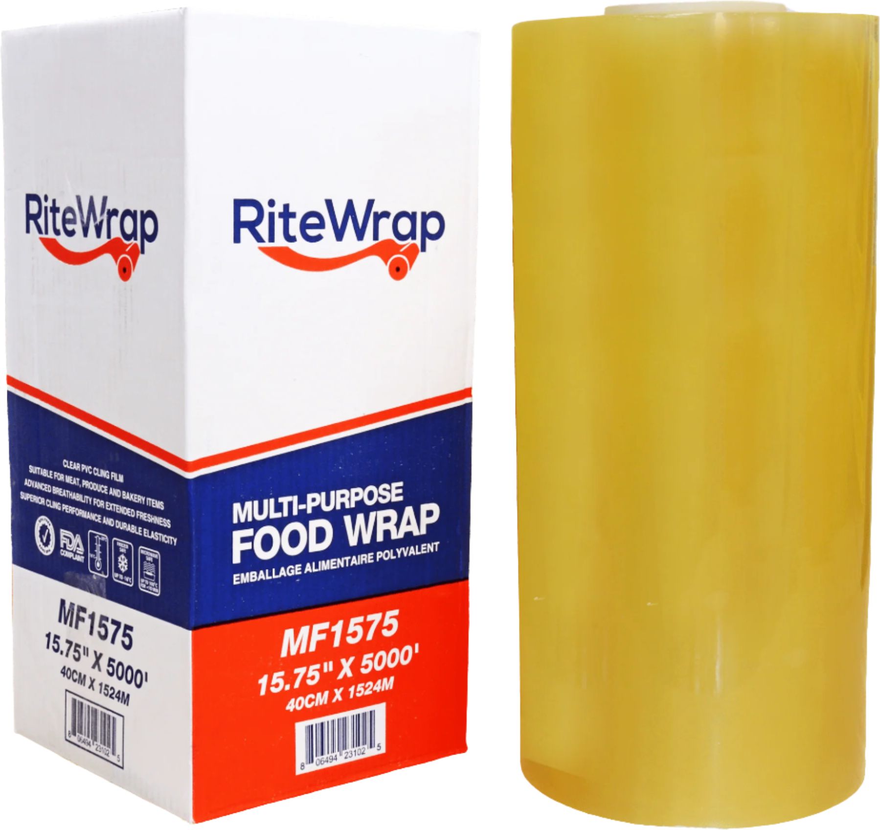 RiteWrap - 15.75" X 5000 Ft PE Multi-Purpose Clear Food Wrap - RWMF1575PE