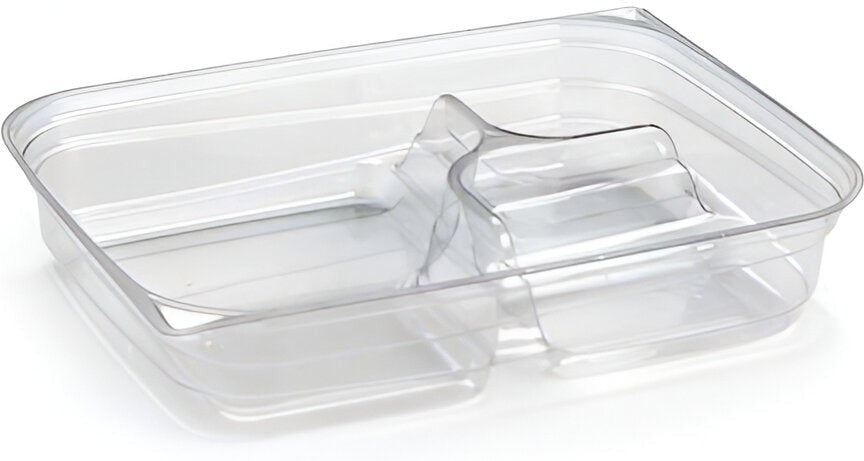 Sabert - 26 Oz Clear Three-Compartment Large Snack Box, 300/Cs - 184623B300N