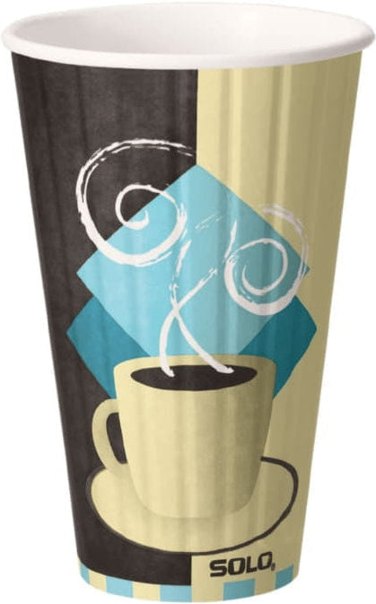 Dart Container - 16 Oz Duo Shield Tuscan Cafe Design Paper Hot Cups, 562/Cs - IC16-J7534