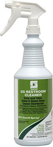 Spartan - Green Solution 1 Quartz Restroom Toilet/Urinal Cleaner, 12Bt/Cs - 340303C