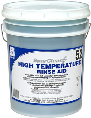 Spartan - SparClean #52, 5 Gallon High Temperature Rinse Aid - 765205C