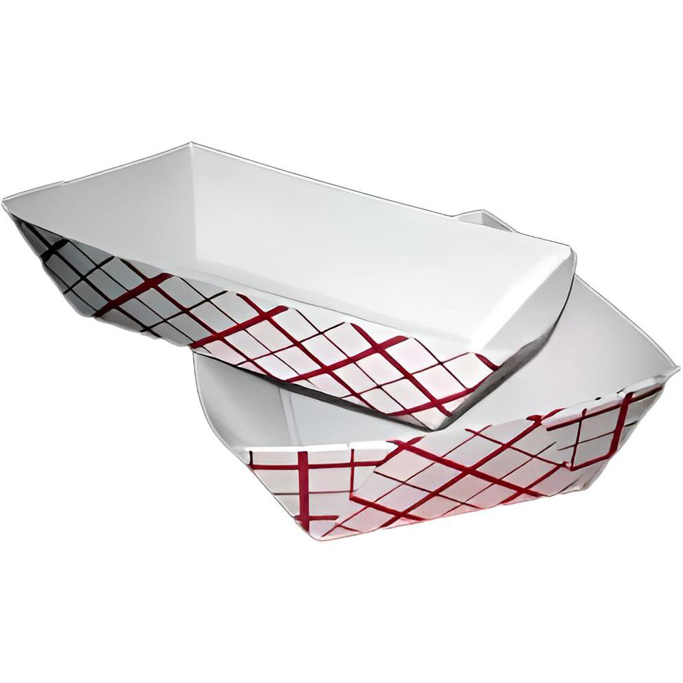 Specialty Quality Packaging - #200, 2 Lb Rectangle Red Plaid Food Tray, 250/Pk - 8702