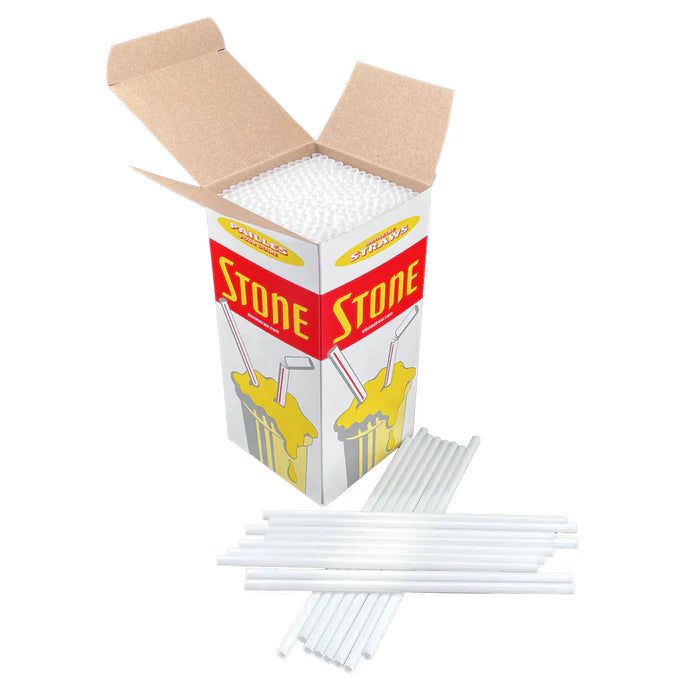 Stone - 10" White Milkshake Straw, 250/Box, 9 Boxes/Case - ST021400