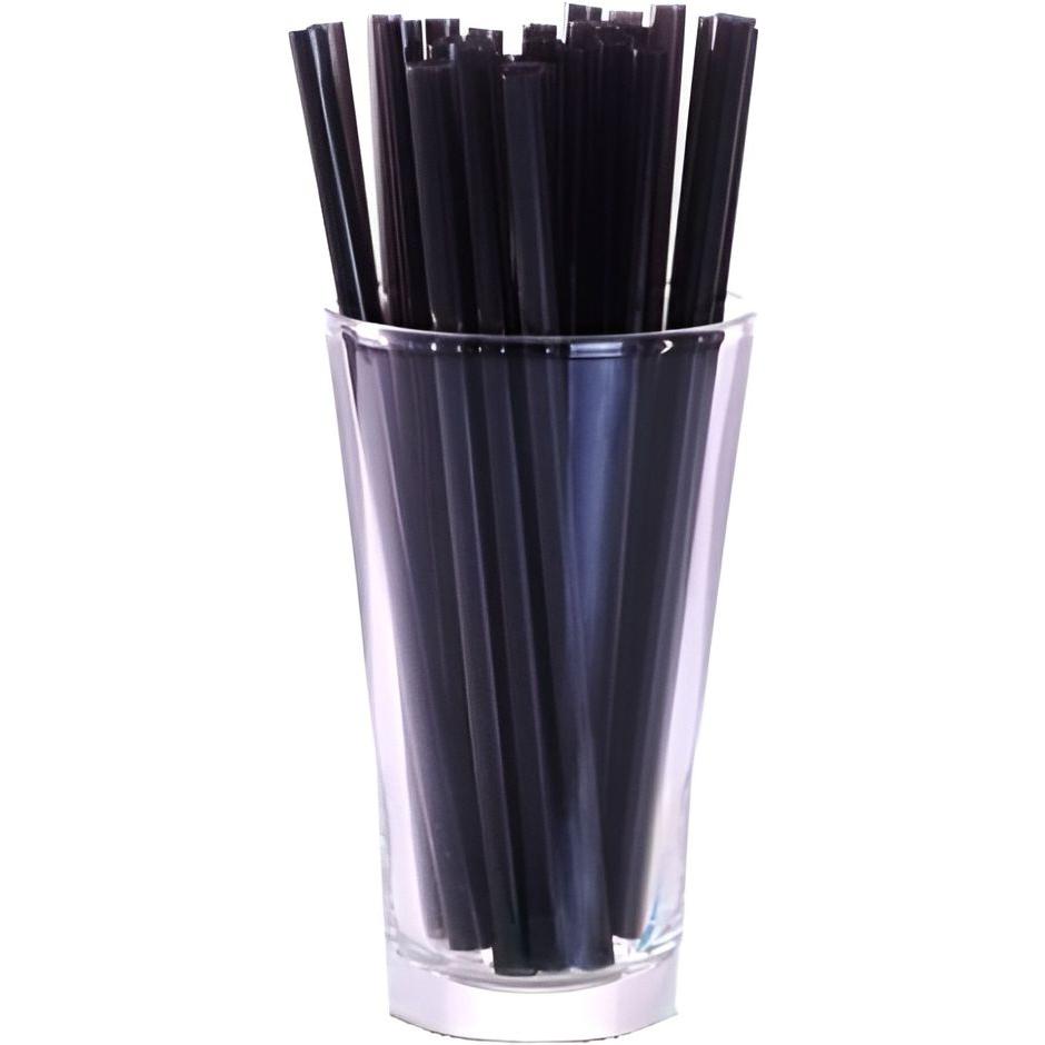 Stone - 10" Super Cocktail Black Straw, 2500/Cs - 023100 (Special Order Item)