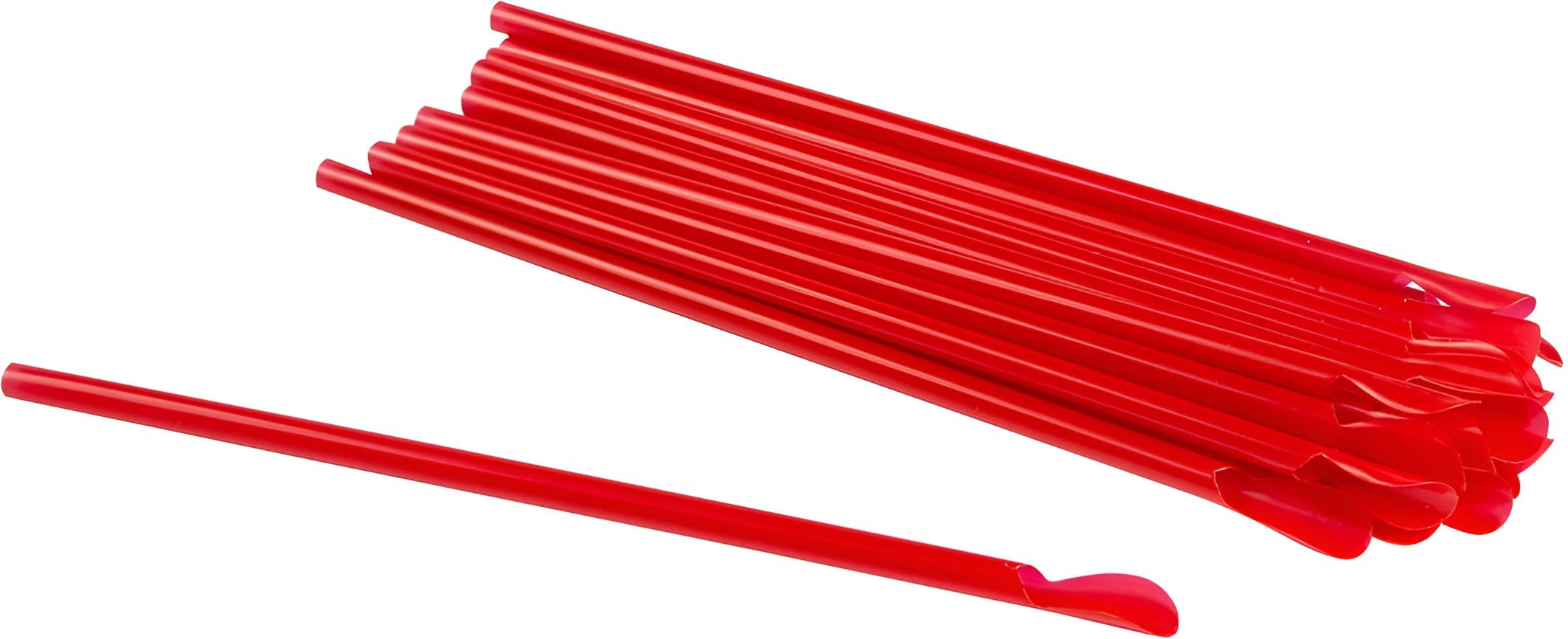 Stone - 8" Stone Red Spoon Straws For Slush - 051100