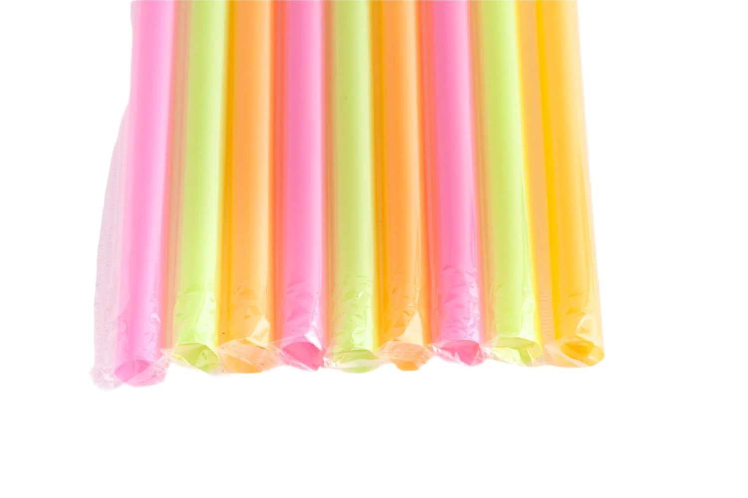 Stone - 10" Film Wrap Stout Straw Assorted Neon, 500/cs - ST089200