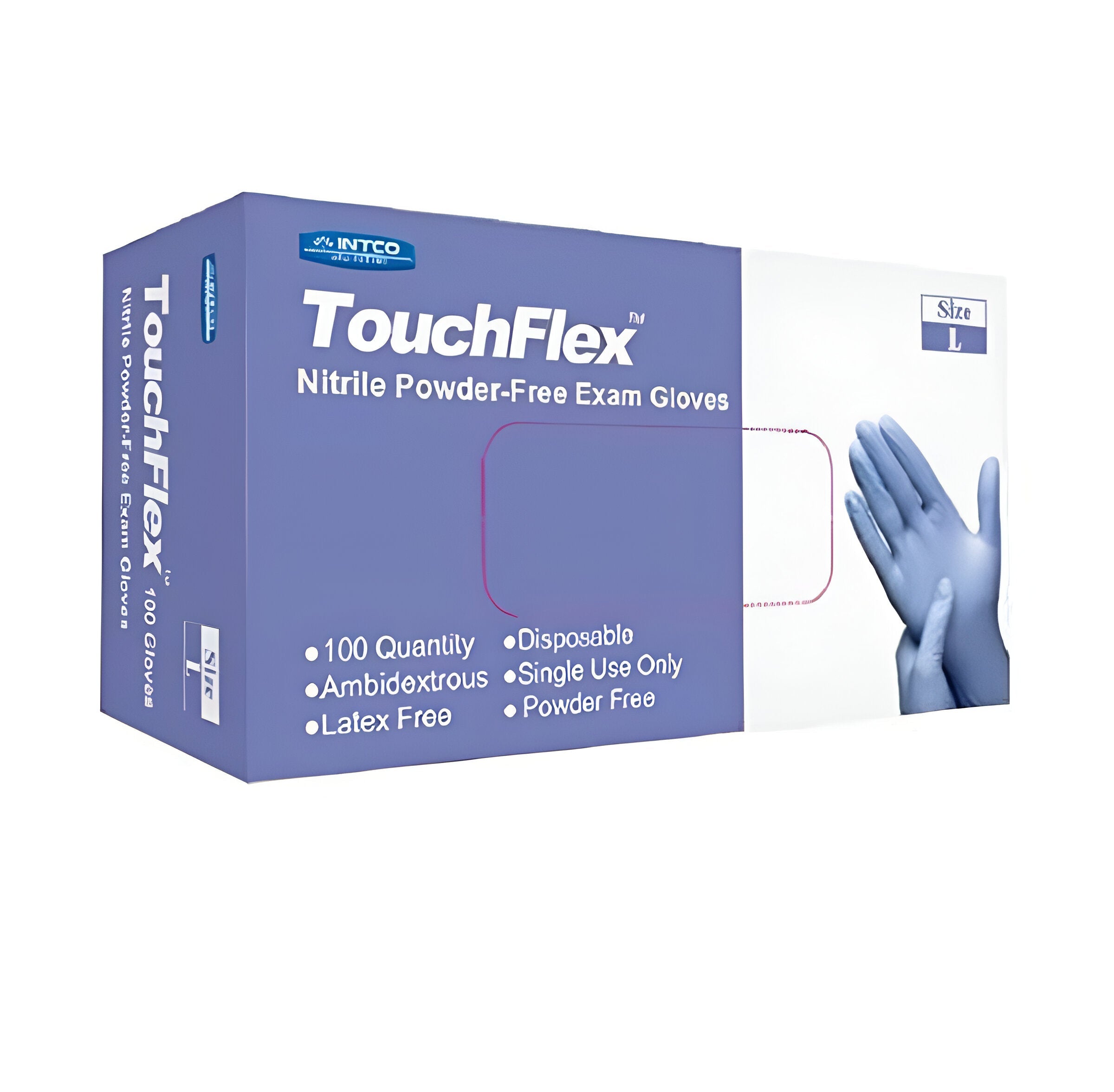 Ralston CanSafe - Touchflex Blue Large 5 mil Powder Free Nitrile Glove, 100/bx, 10 bx/cs - TFGNP100L