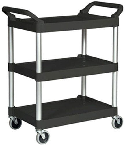 TiSA - 3 Black Shelf Utility Cart, 1/cs - TS2612BK