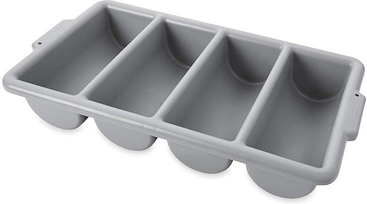 TiSA - 4 Compartment Grey Cutlery Bin, 10/cs - TS3350