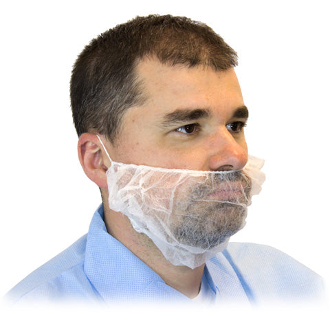 Ralston CanSafe - 18" White 100% Latex Free Beard Covers, 100/Bag, 10Bags/Case - TSZDBRD1000